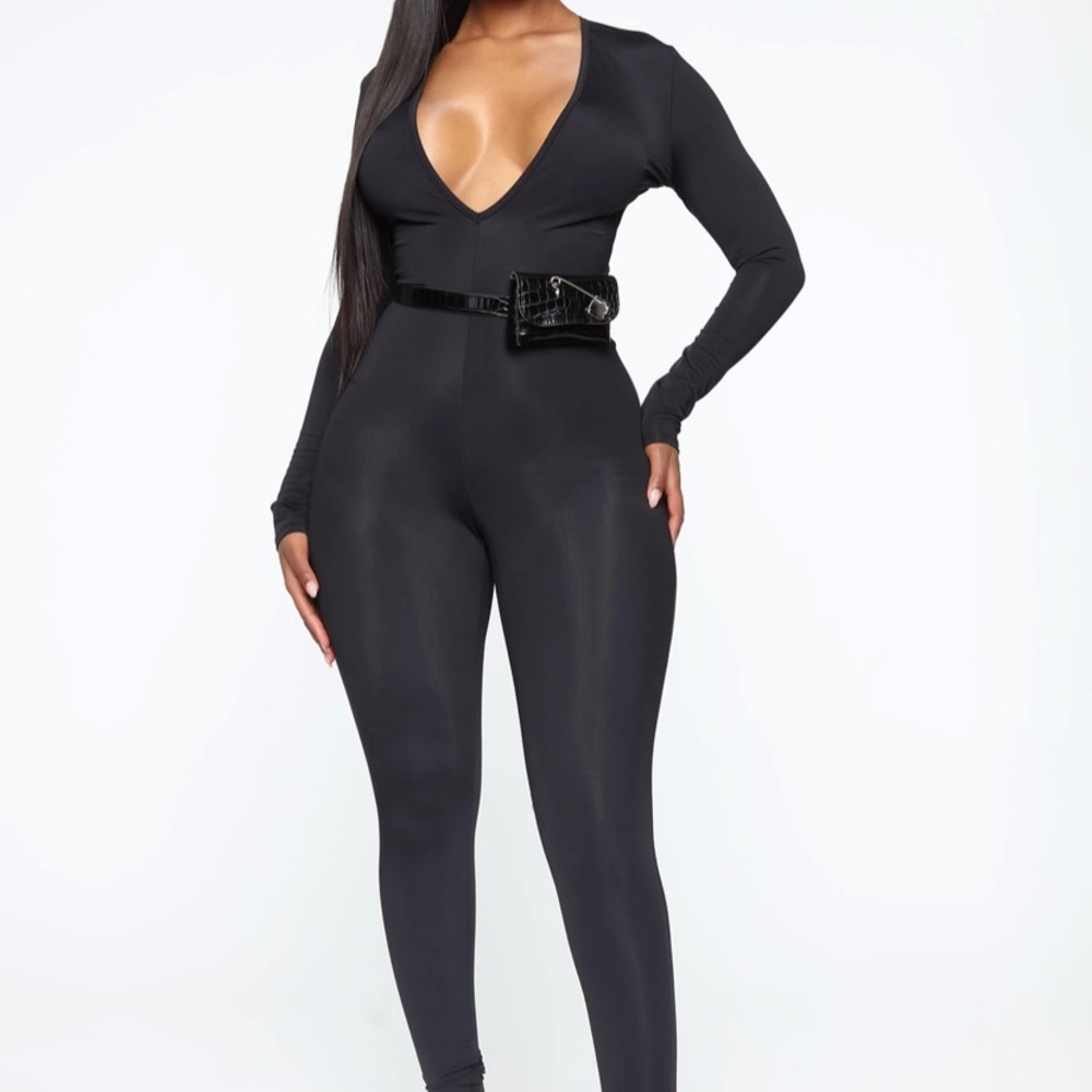 Black Ruched Jumpsuit - Picture 4 of 4